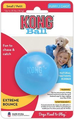 Мяч для щенков KONG Puppy Ball, Голубой, Small
