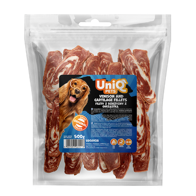 Лакомство для собак UniQ PETS Филе оленины с хрящами, 500 г