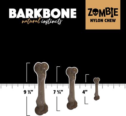 Жевательная кость для собак Pet Qwerks Zombie BarkBone Natural Instincts Real Bacon с ароматом бекона, Small