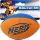 М'який футбольний м'яч для собак Nerf Dog Trackshot з інтерактивною пищалкою і хрустом, Помаранчевий, Medium/Large