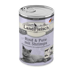LandFleisch Adult Cat Pastete Rind&Pute mit Strimps (говядина, индейка, креветки) 400 г