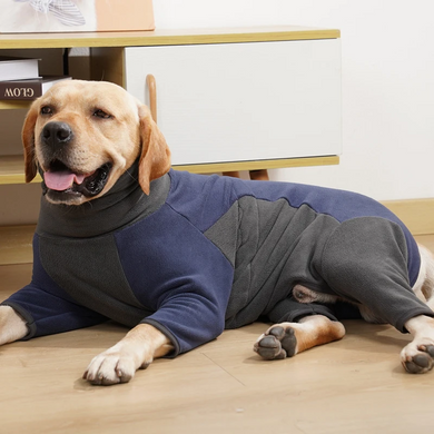 Флисовый комбинезон для собак Wan Talk Dog Clothes Cold Proof, Bluish Grey, 66-76 см, 94-106 см, 3XL