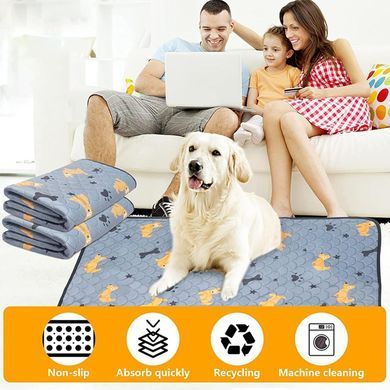 Багаторазова пелюшка Derby Washable Reusable Dog Pee Pad PM002-1, Grey, 100х150 см
