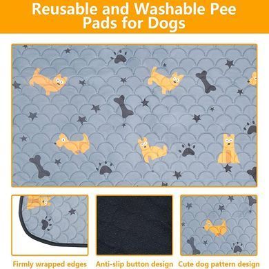 Багаторазова пелюшка Derby Washable Reusable Dog Pee Pad PM002-1, Grey, 100х150 см