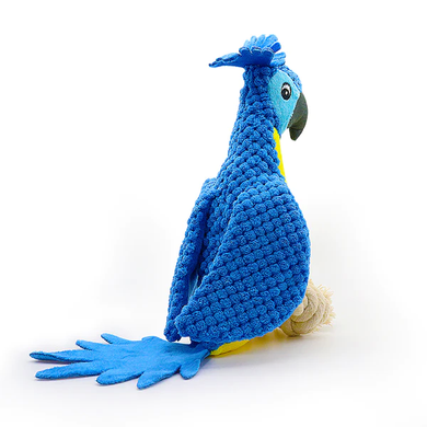 М'яка іграшка для собак Fuzzy - Bird Dog Squeaky Toy з мотузками і пищалкою, Синий