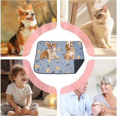 Багаторазова пелюшка Derby Washable Reusable Dog Pee Pad PM002-1, Grey, 100х150 см