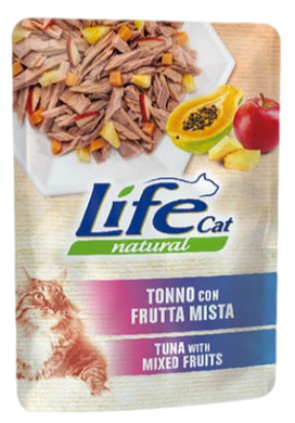 Вологий корм для котів LifeNatural Тунець із фруктовим міксом (tuna with fruit mix), 70 г, 70 г