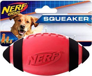 Футбольный мяч для собак Nerf Dog Squeak, Красный, Medium/Large
