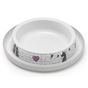 Moderna Trendy Dinner Cats in Love - миска для котів, захист від мурашок, пластик, дизайн Закохані коти, d-15 см, 210 мл