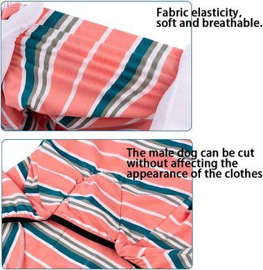 Піжама/попона для собак MIAODODO D15 Pink Stripes, 42 см, 64 см, S