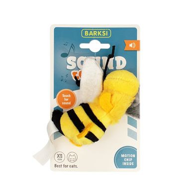 Игрушка для котов Barksi Sound Toy Пчелка с Датчиком Касания и Звуковым Чипом 10 см, Small