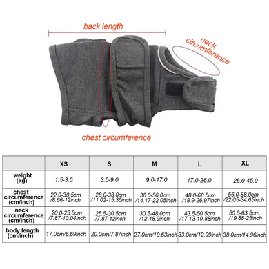 Успокаивающий жилет для собак WanTalk Dog Anxiety Jacket, Dark Grey, 38 см, 56-88 см, 50-63 см, XL