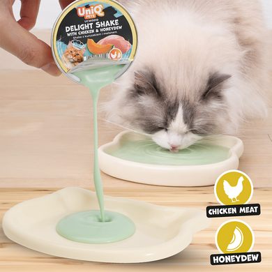 Кремовый влажный корм для кошек UNIQ PETS CAT WET FOOD DELIGHT SHAKE с курицей и медовой дыней, 60 г