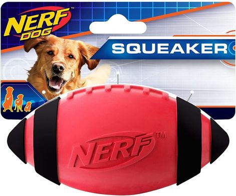 Футбольный мяч для собак Nerf Dog Squeak, Красный, Medium/Large