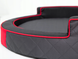 Кругле ліжко для собак Hobbydog Ringo Black/Red, 98х98х18 см
