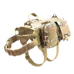 Тактична шлея-жилет Derby Heavy Duty для собак з сумками для дресирування, Камуфляж, Medium