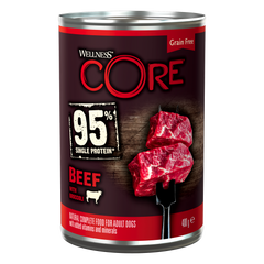 Консерви для собак Wellness CORE 95% Single Protein, Beef with Broccoli з яловичиною, 400 г