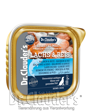 Вологий корм для собак Dr.Clauder's Selected Meat Alu Caps Salmon & Rice з лососем і рисом, 100 г