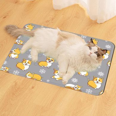 Охлаждающий коврик для собак и кошек Grey Corgi Summer Cooling Mat, 60х90 см