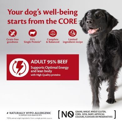 Консервы для собак Wellness CORE 95% Single Protein, Beef with Broccoli с говядиной, 400 г