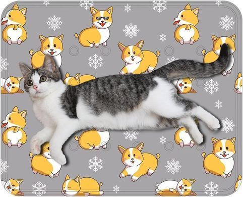 Охлаждающий коврик для собак и кошек Grey Corgi Summer Cooling Mat, 60х90 см