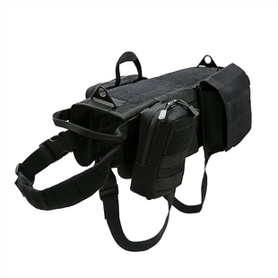 Тактична шлея-жилет Derby Heavy Duty для собак з сумками для дресирування, Черный, Medium