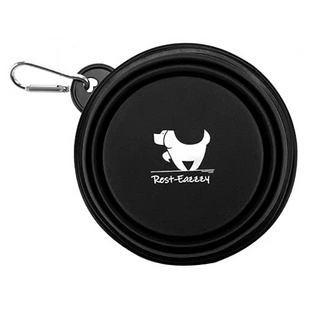 Складная силиконовая миска для собак Rest-Eazzzy Collapsible Bowls for Travel, Черный, 1 л