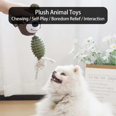 М'яка іграшка для собак Derby Bear Shape TPR + Rope Dog Toy
