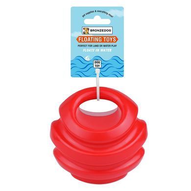 Іграшка для собак BronzeDog FLOAT плаваюча Силовий м'яч 11 см червоний