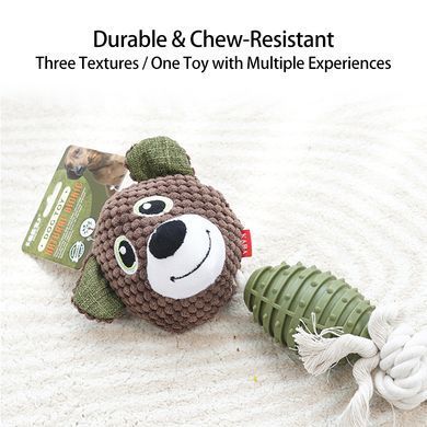 М'яка іграшка для собак Derby Bear Shape TPR + Rope Dog Toy