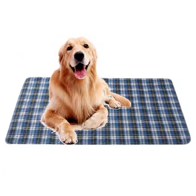 Багаторазова пелюшка для собак Derby Washable Reusable Pet Pee Pad, Blue Plaid, 60х90 см