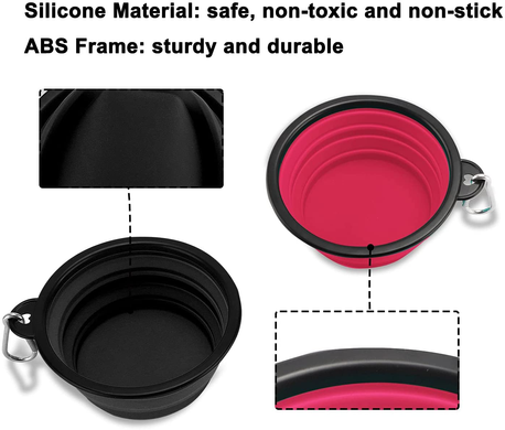 Складна силіконова миска для собак Rest-Eazzzy Collapsible Bowls for Travel, Черный, 1 л