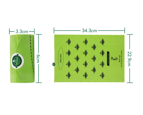 100% біорозкладні пакети MY TURF Eco Poop Bags для прибирання за собаками, 1 рулон - 15 пакетов