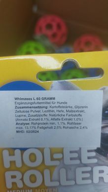 Игрушка для собак JW Hol-ee Roller с крокодилом Whimzees в середине, Фиолетовый, Medium