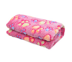 Плед для домашних животных Soft Flannel Fleece Dog Blanket Paw, Розовый, 50х75 см