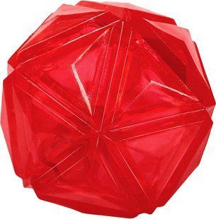 М'ячик для собак, що світиться Diamond Shape Elastic Squeaky Dog Ball з пищалкою, Червоний