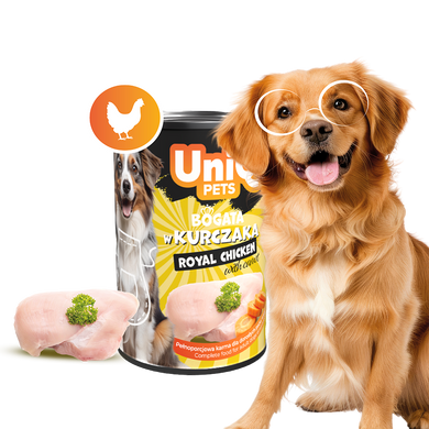 Консервы для собак UNIQ PETS DOG WET FOOD ROYAL CHICKEN с курицей, 375 г
