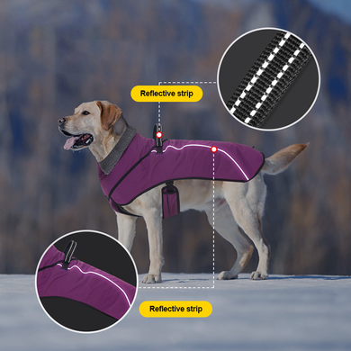 Водонепроницаемое зимнее пальто для собак Wan Talk Purple Dog Coat, 65-70 см, 85-100 см, 3XL