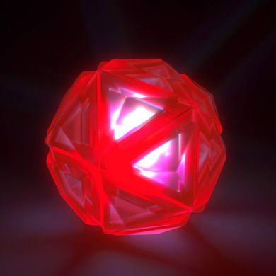 М'ячик для собак, що світиться Diamond Shape Elastic Squeaky Dog Ball з пищалкою, Червоний
