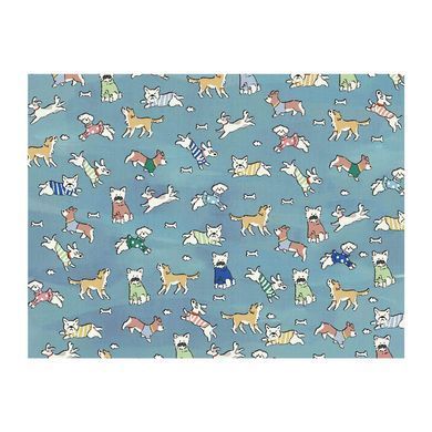 Летняя охлаждающая подстилка для собак Derby Ice Silk Summer Pet Cooling Mat Dog Pattern - Blue, 85х120 см