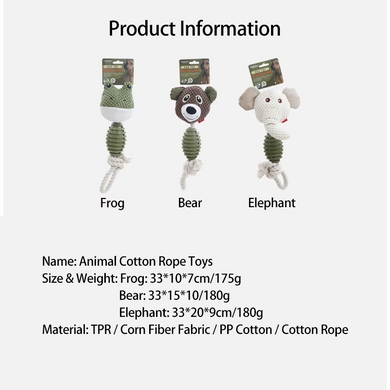Мягкая игрушка для собак Derby Elephant Shape TPR + Rope Dog Toy