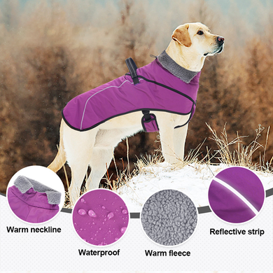 Водонепроницаемое зимнее пальто для собак Wan Talk Purple Dog Coat, 65-70 см, 85-100 см, 3XL