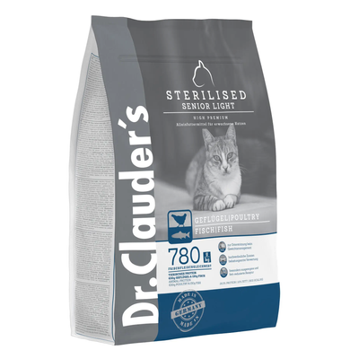 Dr.Clauder's High Premium Sterilized Senior/Light. Сухий корм для дорослих котів від 8 років, 4 кг, Упаковка виробника