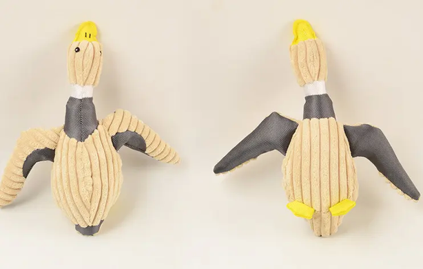 Міцна льняна жувальна іграшка у формі качки для собак