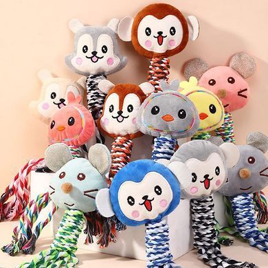 Мягкая игрушка Monkey с канатом, серый, 1 шт.