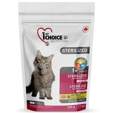 Сухий корм для стерилізованих котів 1st Choice Sterilized Chicken 320 г