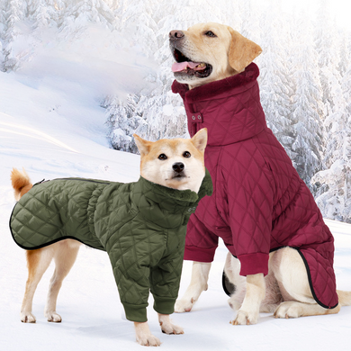 Теплая зимняя одежда для собак Wan Talk Winter Warm High Collar Dog Bordo Clothes с высоким воротником, 65 см, 80-93 см, 68 см, 3XL