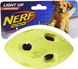 Футбольний м'яч для собак Nerf Dog Rubber Bash з інтерактивним світлодіодом, Жовтий, Medium