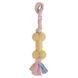 Жувальна іграшка для собак Derby Ribbed bone with cotton rope, Жовтий