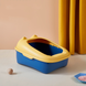 Туалет для котів з лопаткою Derby Plastic Cat Litter Box, yellow-blue, Синий, 43х34х20 см